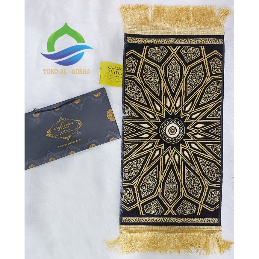 Sajadah Mini/Sajadah Kepala Payung Madinah Hitam-Mada Carpet
