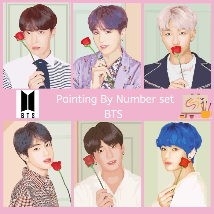 Diy Painting By Number Bts Persona 50X40Cm Lukisan Kpop Bangtan Bts