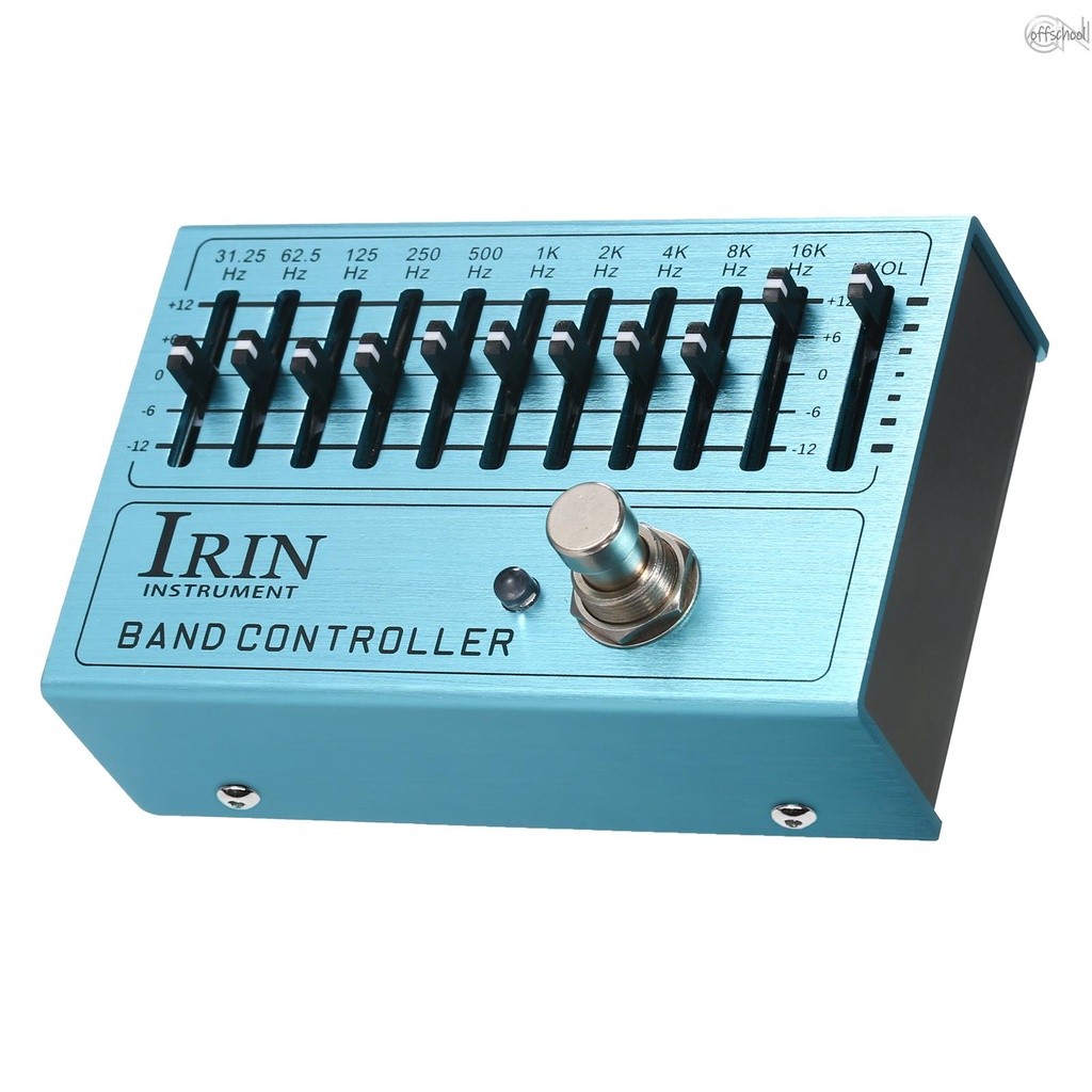Pedal Efek Gitar IRIN 10-Band EQ Equalizer Gitar Mini dengan True Bypass untuk Gitar Bass Aluminium 