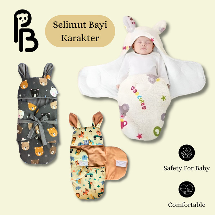 TERLARIS! Selimut Karakter Bayi Bedong Instan Bedong Bayi Karakter