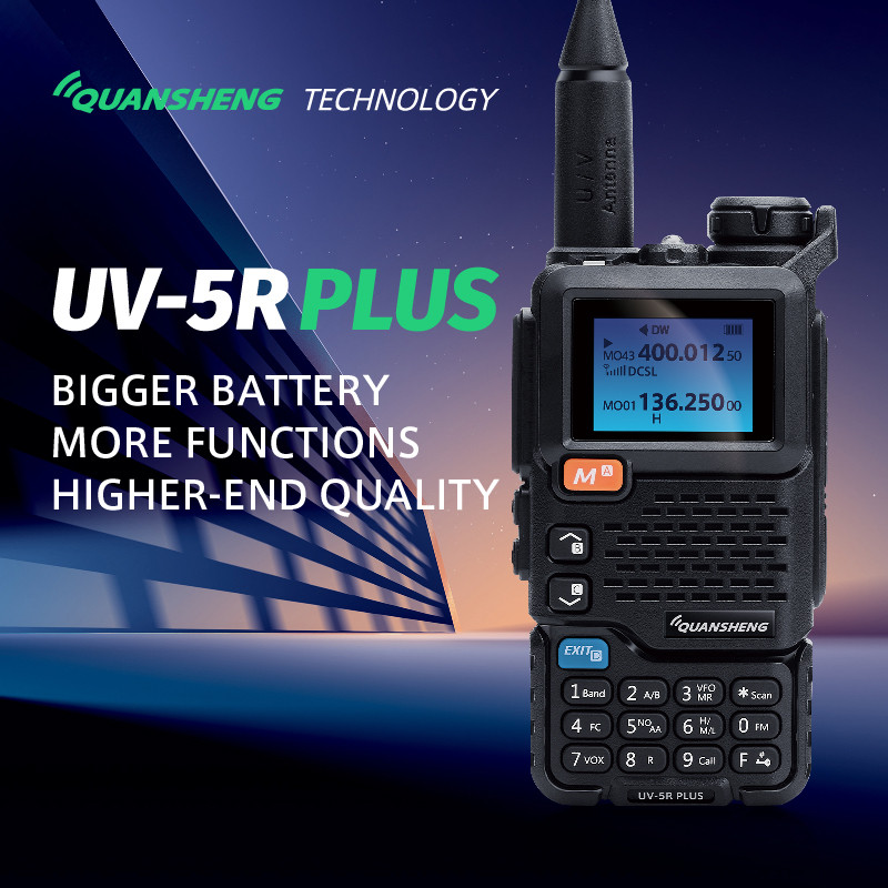 Quansheng UV 5R Plus Walkie Talkie 8W, Radio Dua Arah Am Fm, Komutator, Stasiun VHF, Penerima K5, Se