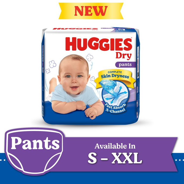 Popok Huggies Dry Pants S70/M58/L48/XL40/XXL34 (1 Bungkus) |1OjzKUj5|