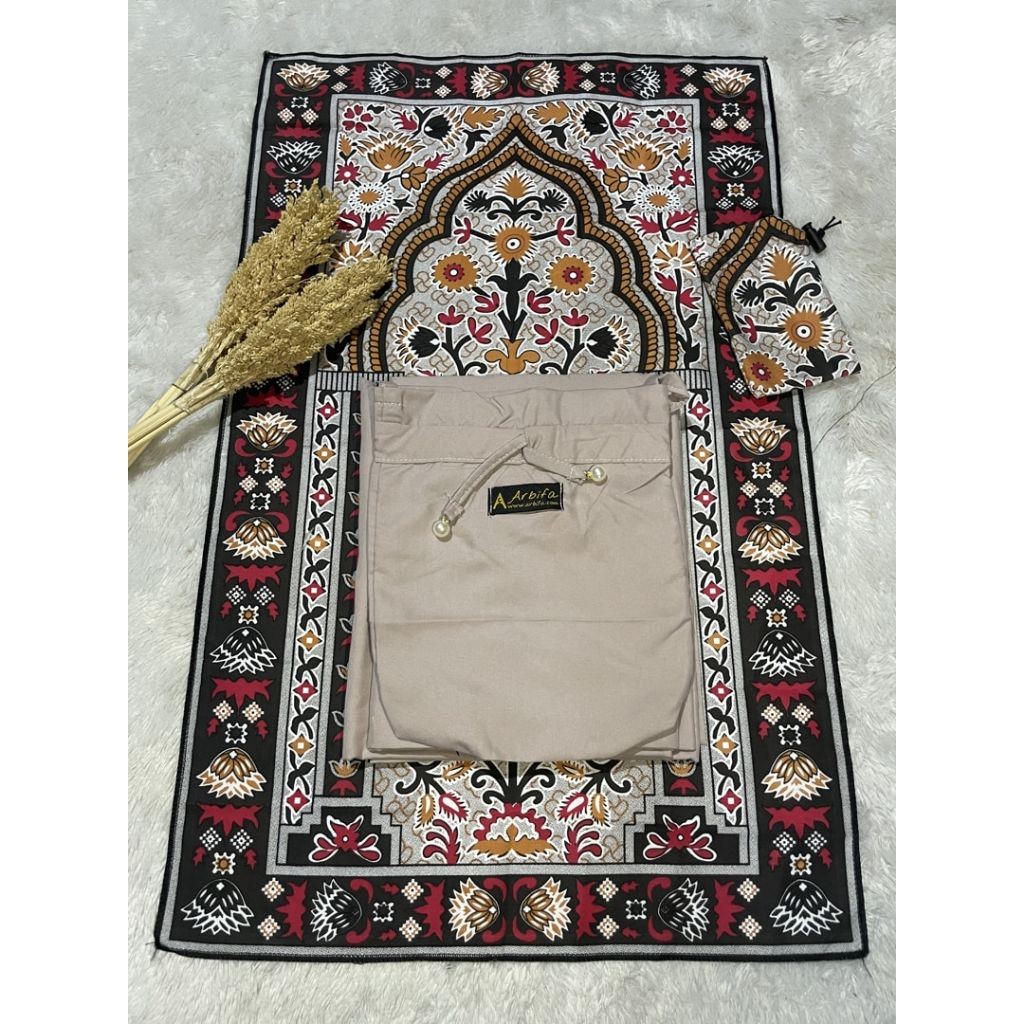 Arbifa Promo Full Set Mukena + Sajadah Kepala Jamila Dewasa Travel Series Katun Polos Renda Arbifa