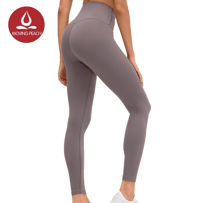 MOVING PEACH Legging Fitness Celana Jogging Celana Skinny Pinggang Tinggi |drB2clDN|
