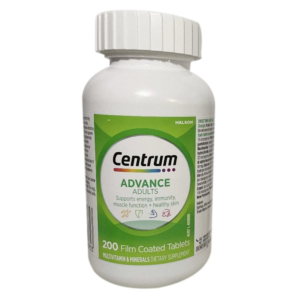 Centrum Advance Adult Multivitamin untuk Energi & Kekebalan, 200 Tablet - Buatan AS |8lPzNsKT|
