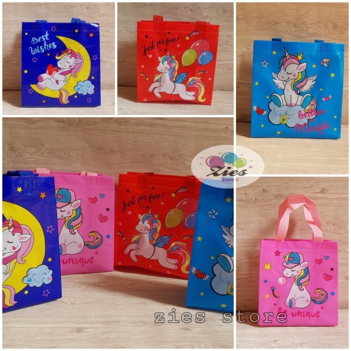 

((((()paling dicari] Tas souvenir ulang tahun anak / Goodie bag / tas ulang tahun unicorn-S