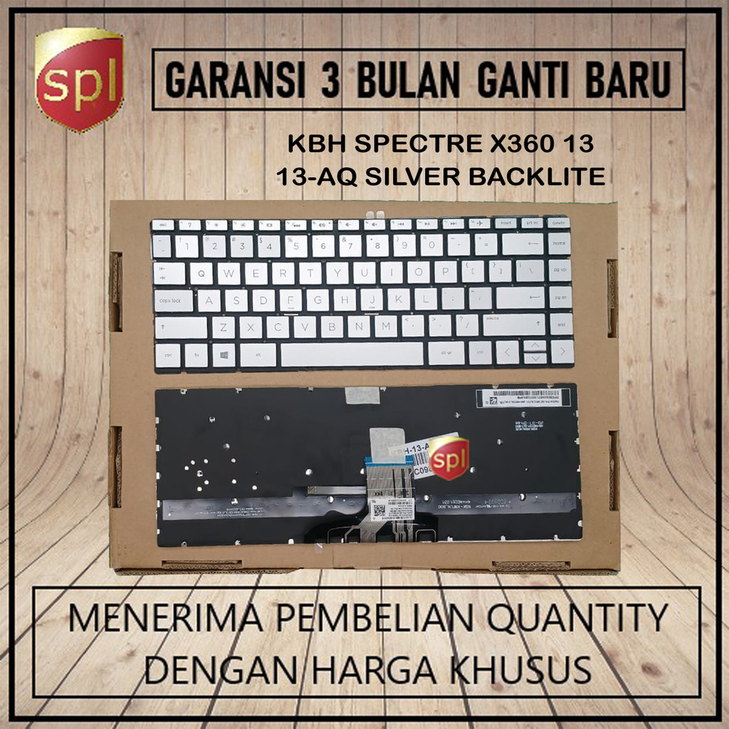Keyboard Laptop HP Spectre x360 13 13-aq Silver Backlite
