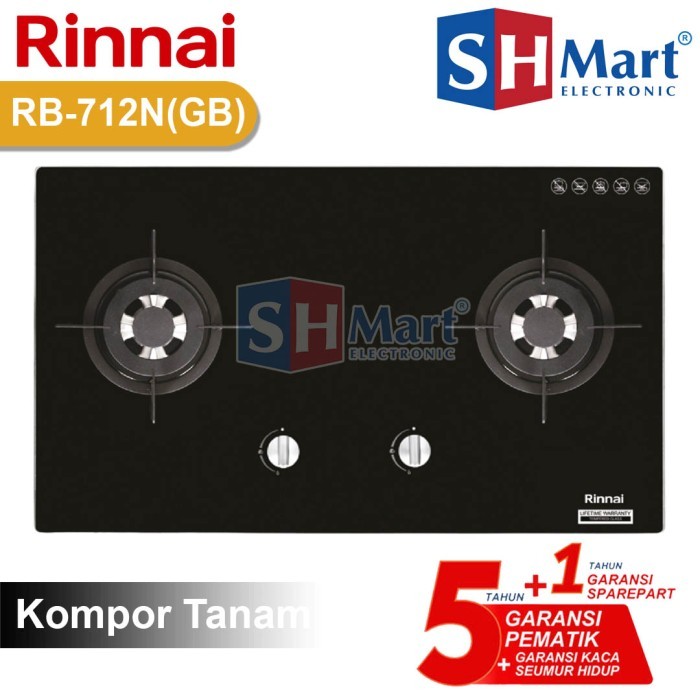 Kompor Gas Tanam Rinnai Type : Rb-712N 712N-Gb (Medan)