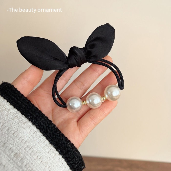 Karet Rambut Korea Motif Pearl Aesthetic Ikatan Rambut Lucu Kunciran