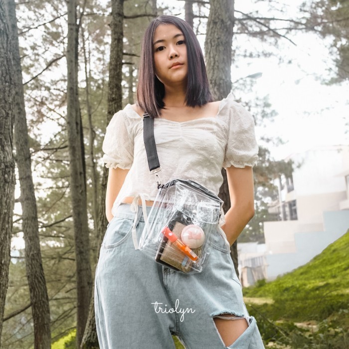 tas selempang transparan wanita