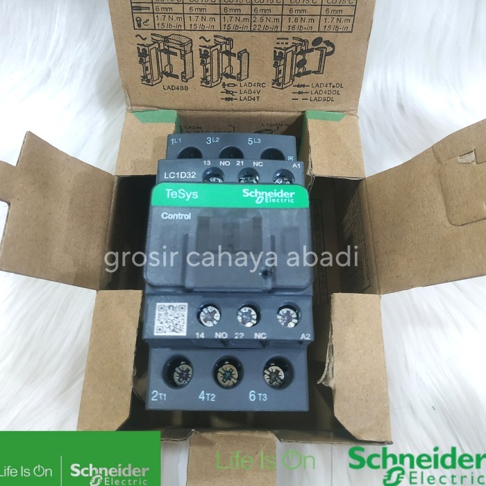Kontaktor Schneider Lc1D32M7 220Vac 50A Original/Kontaktor Schneider