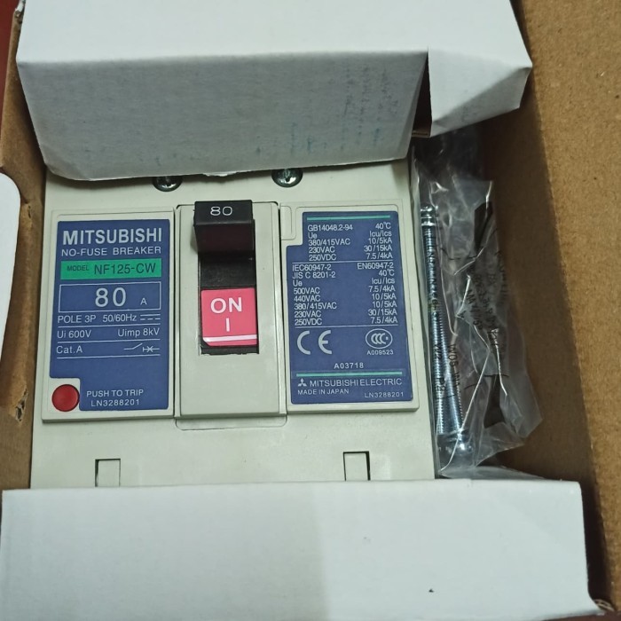 Mccb Breaker Mitsubishi Nfb 3P Nf-125Cw 80A