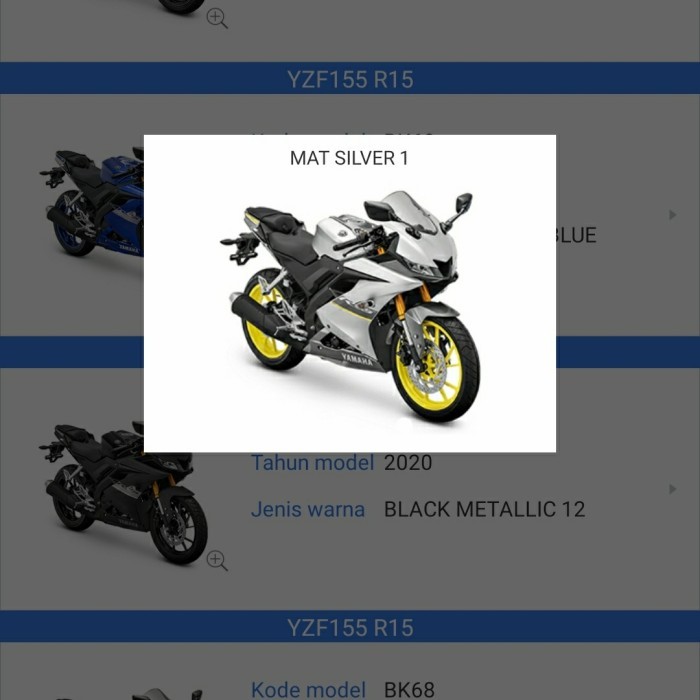 Cover Tank Cover Tangki Tengah Silver Ori R15 Vva V3 Bk6-F41B1-00-Wn Baru