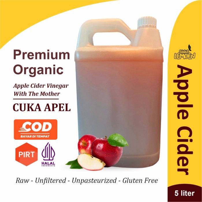 

Suur Lemoen Cuka Apel 5 Liter - Apple Cider Vinegar Curah CUKA APEL Organik With The Mother