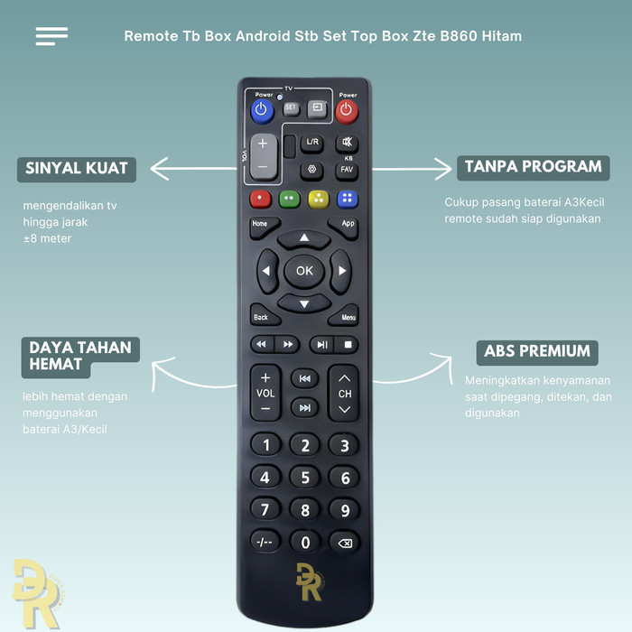 Terlaris Remot / Remote Receiver Stb Usee Tv Indihome Speedy Tv Zte Zxv10 B860H Good Quality