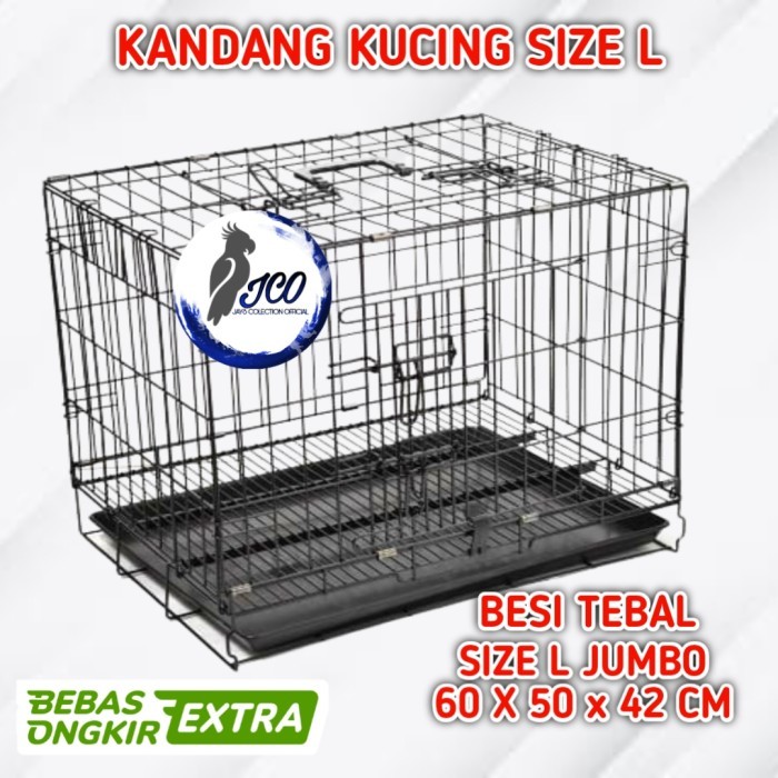 KANDANG KUCING IMPORT JUMBO L KANDANG BESI LIPAT KUCING KELINCI MUSANG