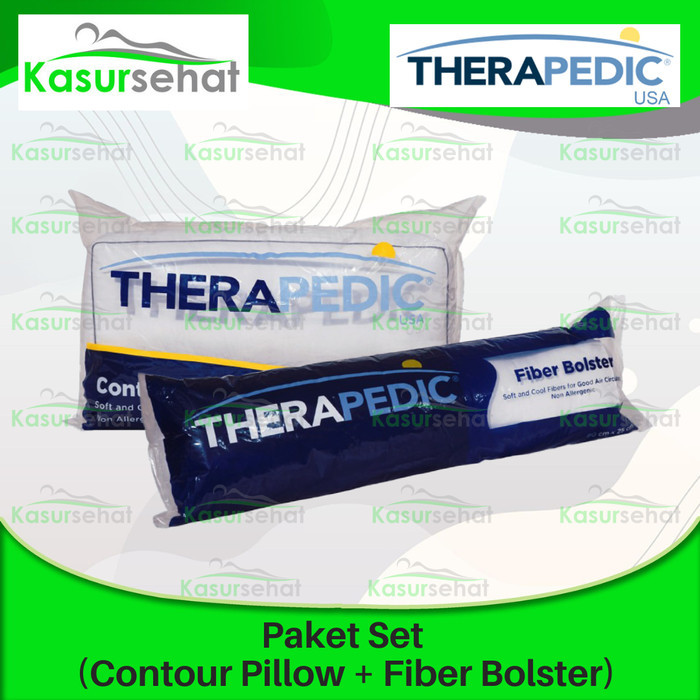 Therapedic Contour Pillow dan Fiber Bolster Therapedic (1set)