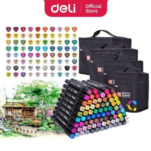 

PROMO! DELI DUAL TIP SKETCH MARKER COLORING SET SPIDOL GAMBAR DALAM TAS