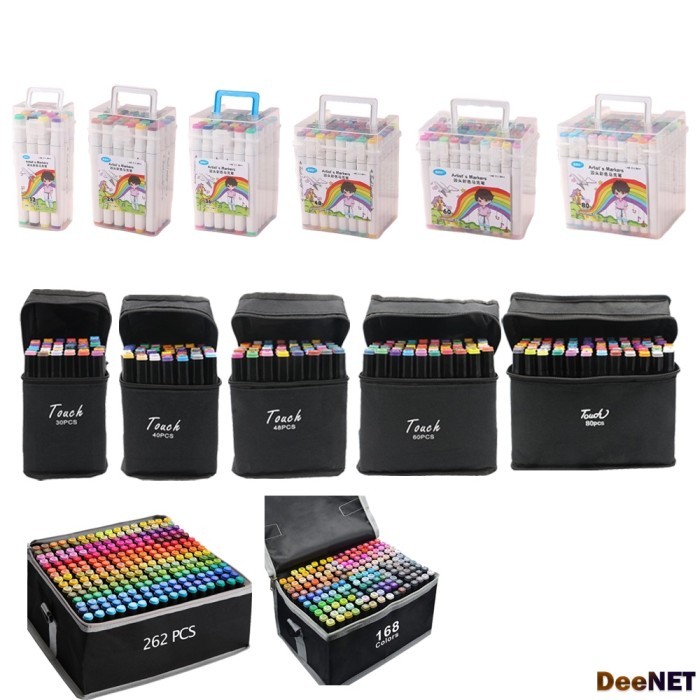 

PROMO! Terlaris Touch Spidol Dual Side Fine Art Marker 12 / 24 / 30 / 36 / 40