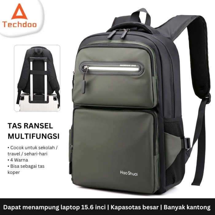 

TERLARIS TECHDOO TAS RANSEL PRIA PUNGGUNG LAPTOP SEKOLAH BACKPACK FASHION KEKINIAN ANTI AIR TR709