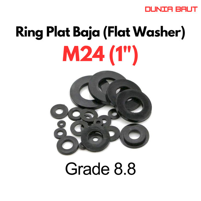 Ring Plat M24 (1") INCH / Flat Washer M24 / WP M24 / Ring Plat Baja M24 Grade 8.8 88