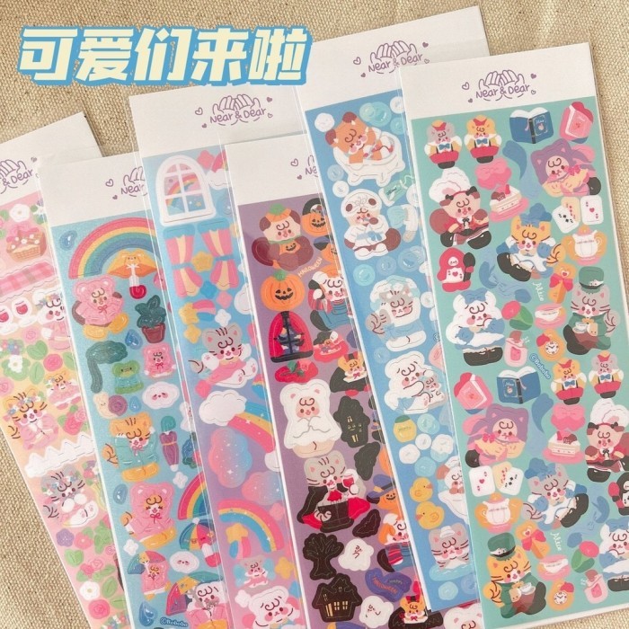 Sticker Cute Stiker Decorative Cute Bear Stiker Laser PVC Anti Air 77