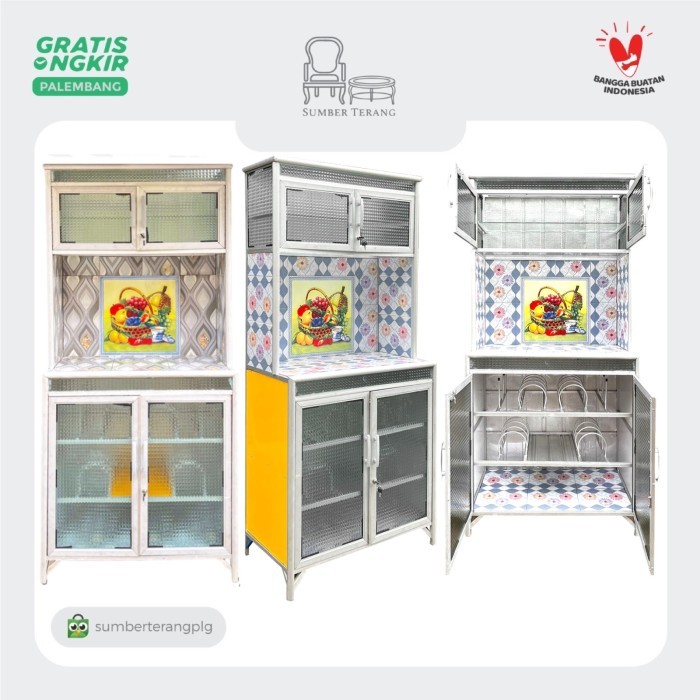 Lemari Piring Lemari Dapur Kitchen Set Rak Piring Alumunium 2 Pintu