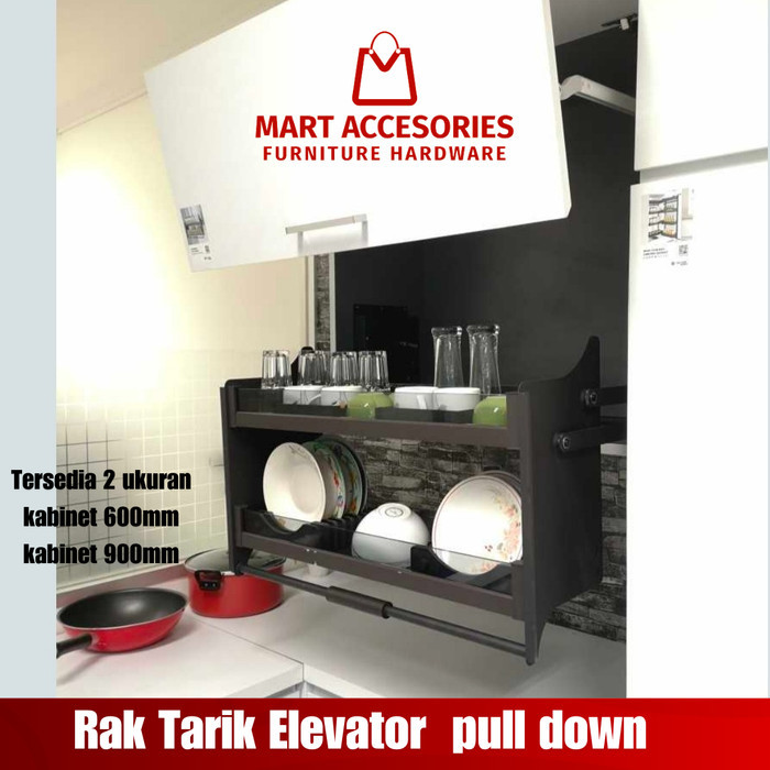 Rak Piring Tarik 2 Susun / Elevator Pull Down 900Cm Aluminium