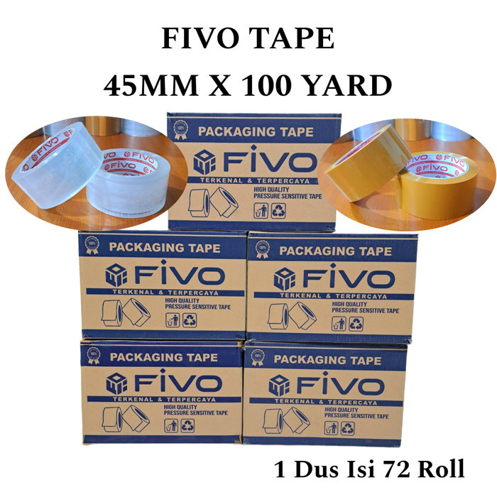 

Produk Viral Grosir Lakban - Fivo Tape 45Mm X 100 Yard - Kualitas Premium - 72Roll Cod