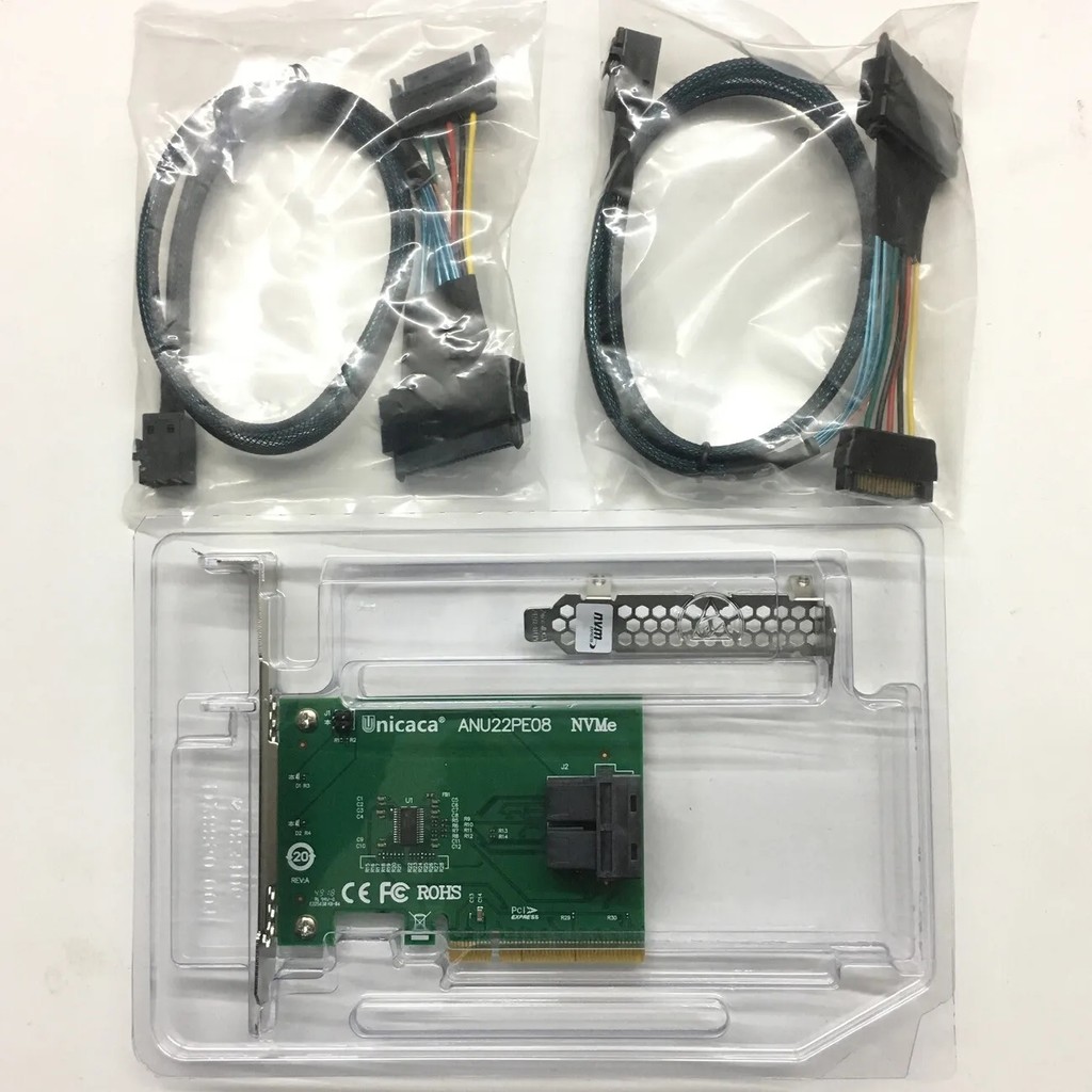 GOODRISE U.2 NVMe SSD SFF8643 to SFF-8639 NVMe U.2 with Cable PCIe x8 Dual Port Adapter