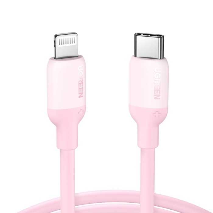 Ugreen USB C to MFI Lightning Silicone Cable 3 feet/1m Pink 60625