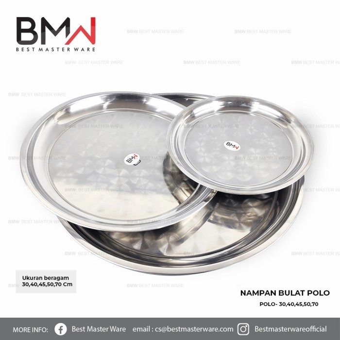 Nampan Bulat Stainless 40Cm
