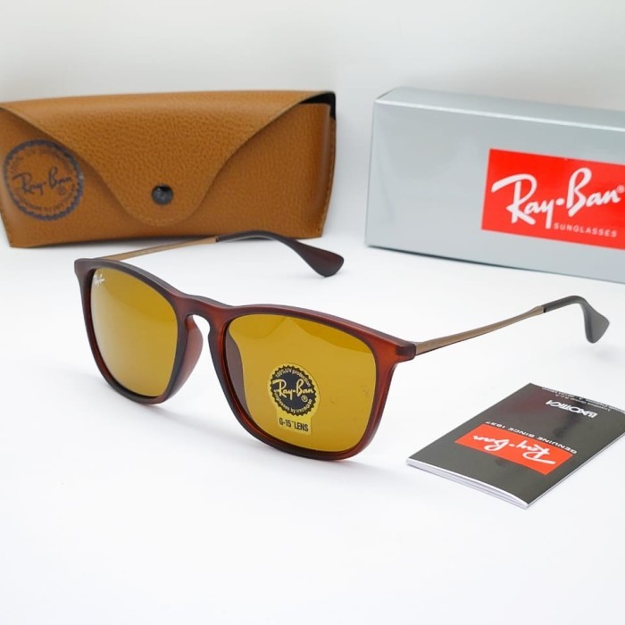 Sunglass Kacamata RB Chris 4187 Glass Lens - BROWN