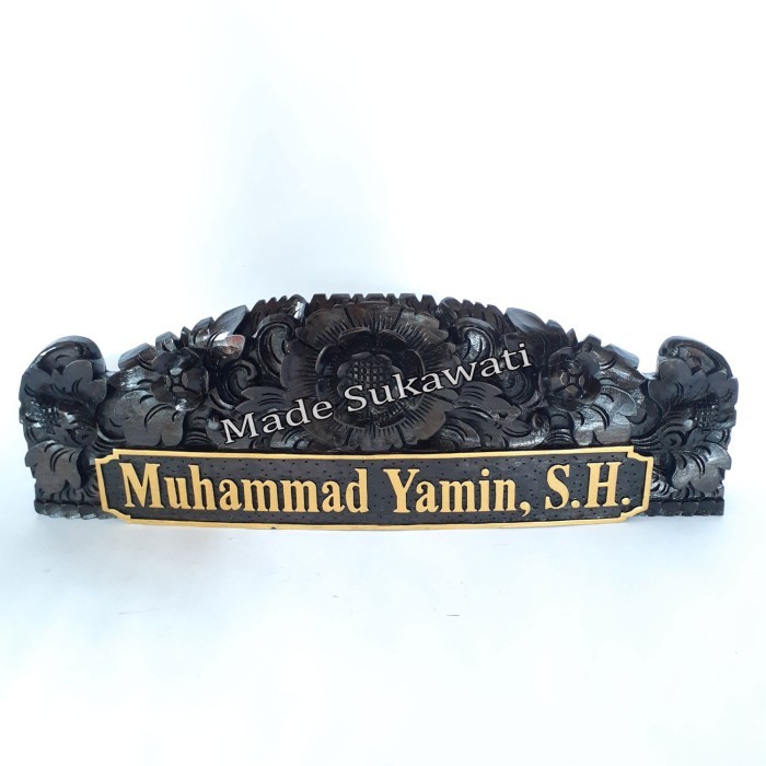 best produk] papan nama meja ukiran Bunga bali