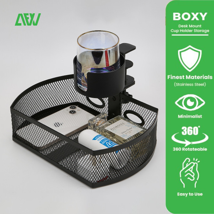 

BOXY Laci Bawah Meja Tempat Penyimpanan Desk Mount Cup Holder Storage
