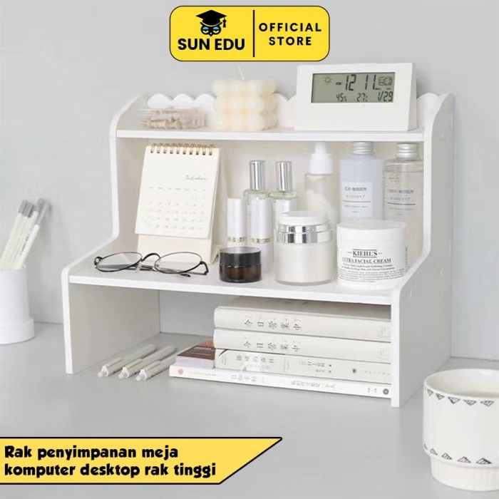 

Rak Penyimpanan Dua Lapis Desktop Asrama Kantor Kosmetik Meja Multifungsi/ Korean Table Rack Desk