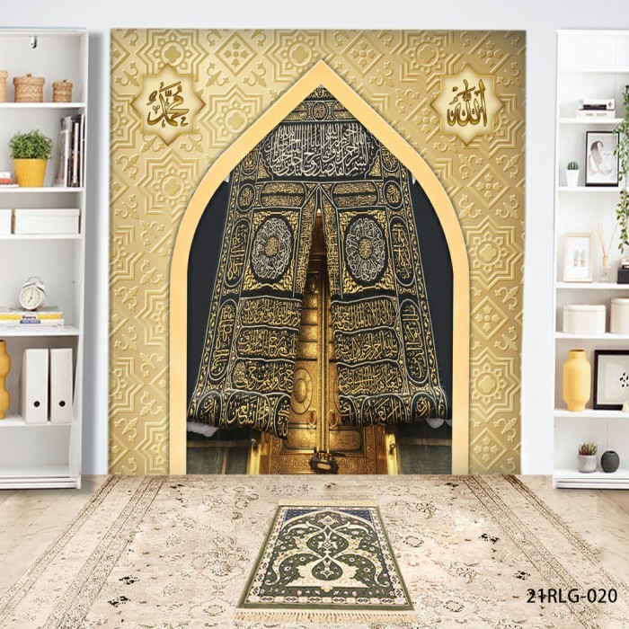 Wallpaper Dinding 3D Custom Islami Ornamen Emas Kain Ka'bah 21RLG-020