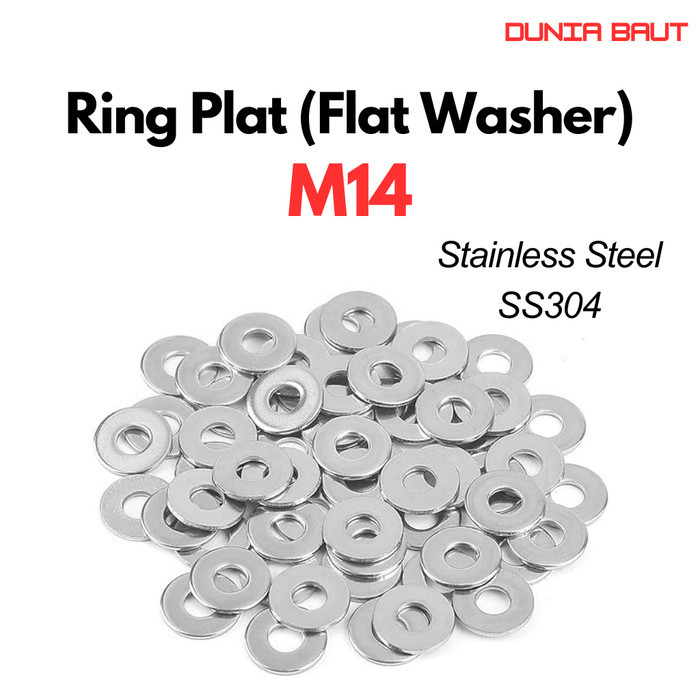 Ring Plat M14 / Flat Washer M14 / WP M14 / Ring Plat Stainless M14 SS304