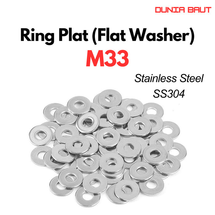 Ring Plat M33 / Flat Washer M33 / WP M33 / Ring Plat Stainless M33 SS304