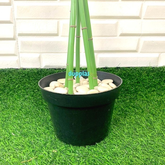 POHON HIAS DAUN BAMBU AIR HIJAU ARTIFICIAL BAMBU JEPANG POT DASAR