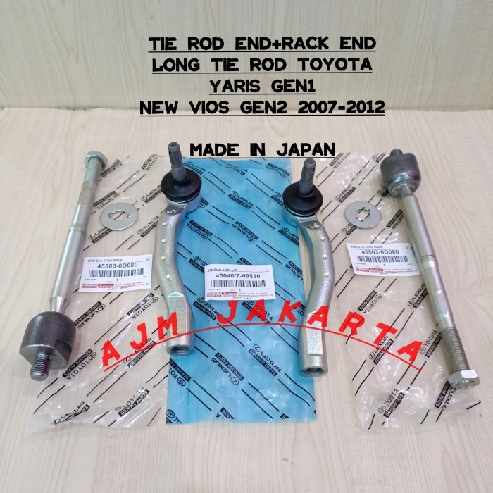 Rack End Long Tie Rod + Tie Rod End Yaris Vios Gen 2 2007-2012 Japan