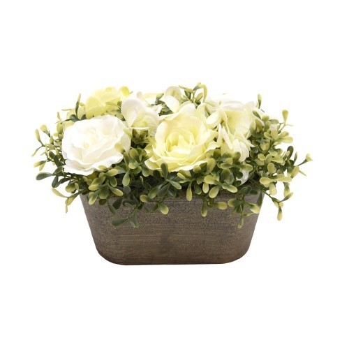 

BUNGA PLASTIK - ARTIFICIAL FLOWER IN POT W1 18CM WHITE