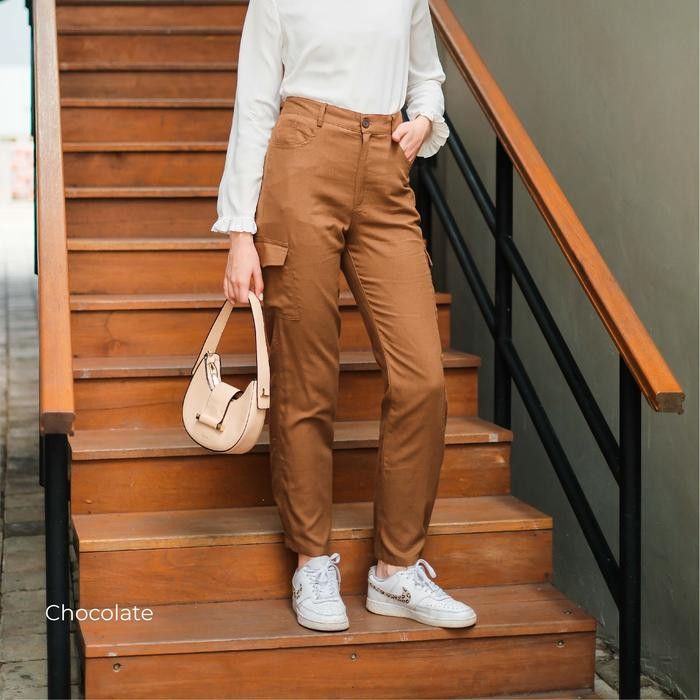 Best Quality Mylady Hijab Belvy Pants Celana Cargo Wanita Muslim Bawahan Kulot Panjang