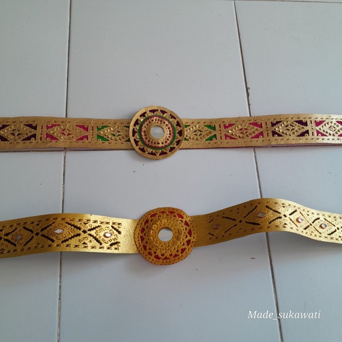 ___] Sabuk Pending Anak Ukiran Kulit Tari Bali Ikat Pinggang Tari Bali untuk Anak