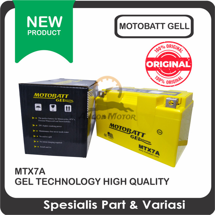 Accu Motobatt Gel Mtx7A Ytx7 Ytx9-Bs Ninja 250 Minerva Kymco Benelli