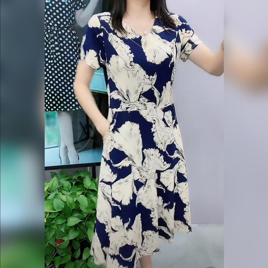 Gaun Lengan Pendek Baru Fashion Gaun Longgar