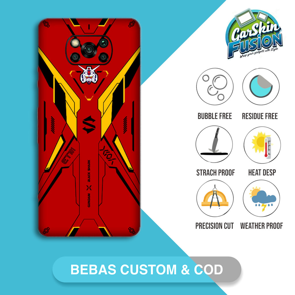Garskin Skin Poco X3 NFC Poco X3 Pro Gundam Patern Series Kode - 9JF Custom | Case Anti Jamur Gores