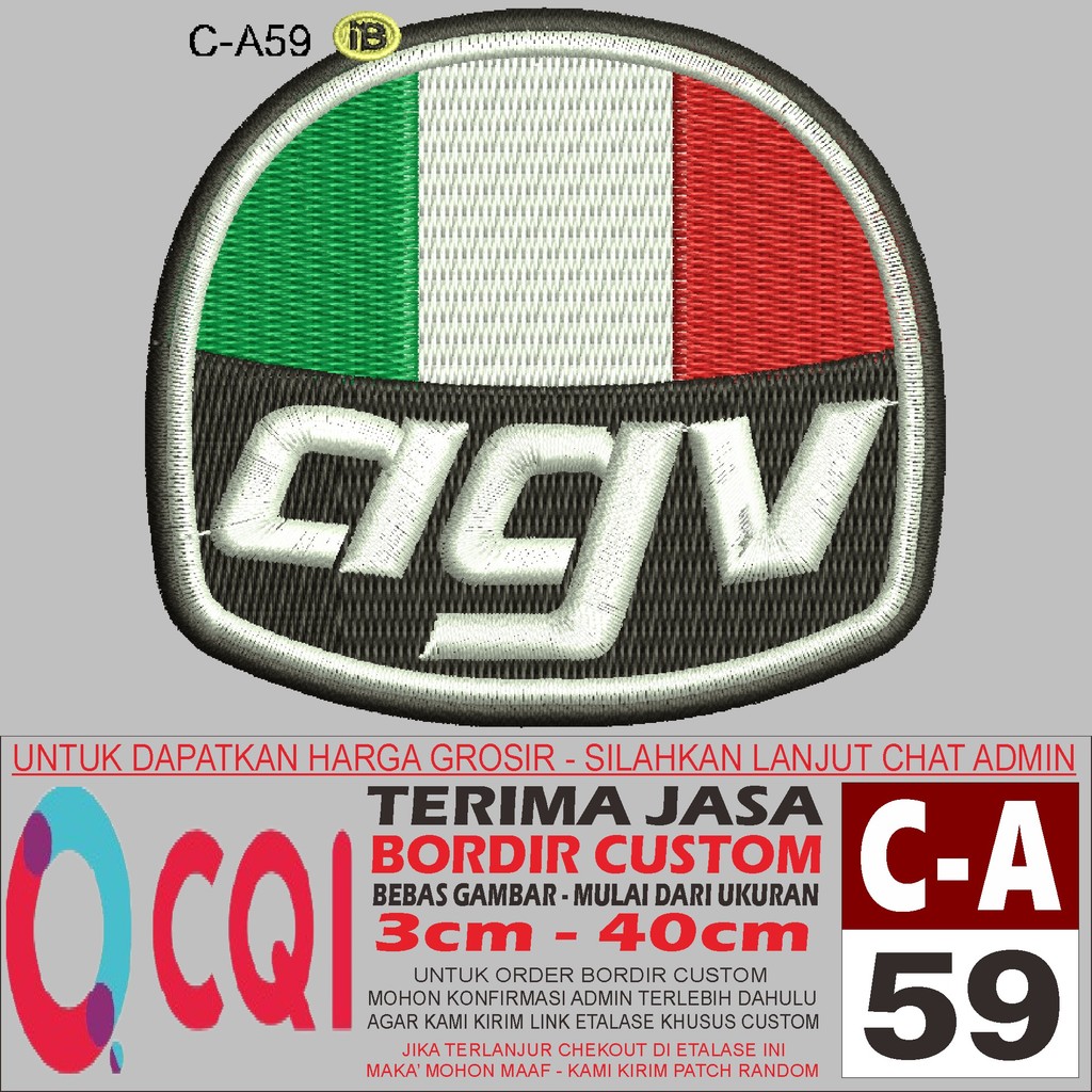 PATCH BORDIR LO MOTORCYCLE HELMETS SCOOTER AGV C-A59 - OCQI EMBROIDERY TESTIMONI