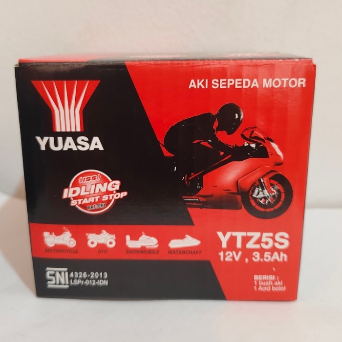 Aki Motor Shogun 125, Supra X 125, Skywave, Nvl Yuasa Ytz5S Aki Kering