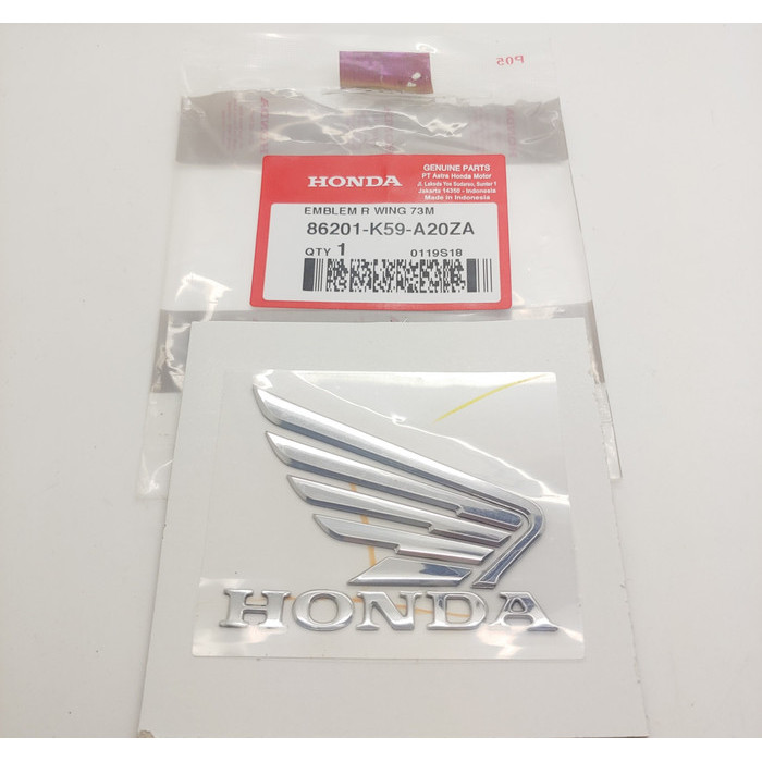 Emblem Sayap Vario 150 2017 Supra Gtr Original Honda SATUAN